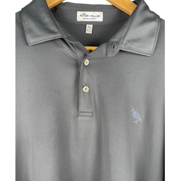 Peter Millar Dark Gray Tour Fit Relaxed Performance Polo Size XL - Picture 6 of 9